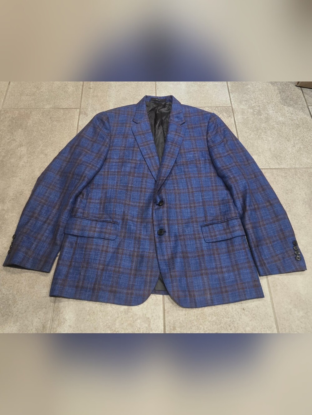 Paul Smith Loro Piana Summertime Blazer 44R Blue Plaid Wool Silk Linen Italy